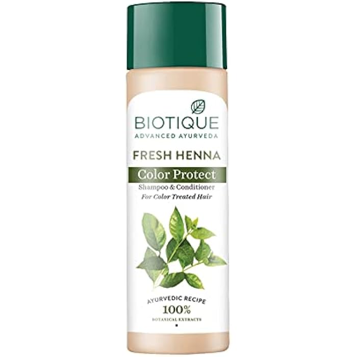 Biotique Bio Heena Leaf Fresh Texture Shampoo and Conditioner With Color For Dark Hair - Image 1